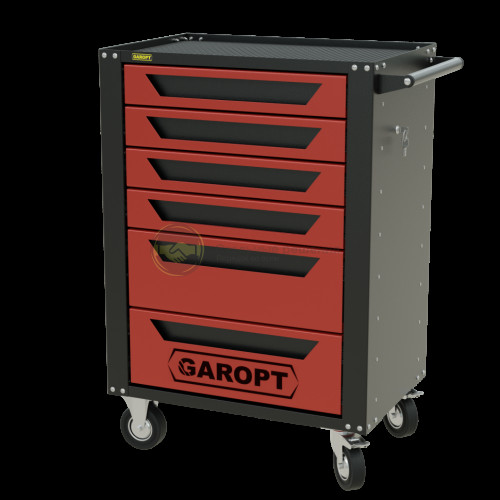 Тележка инструментальная Garopt серия High 6 ящиков доводчики красная